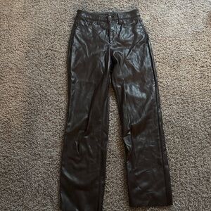 Express brown leather Straight Leg Pants